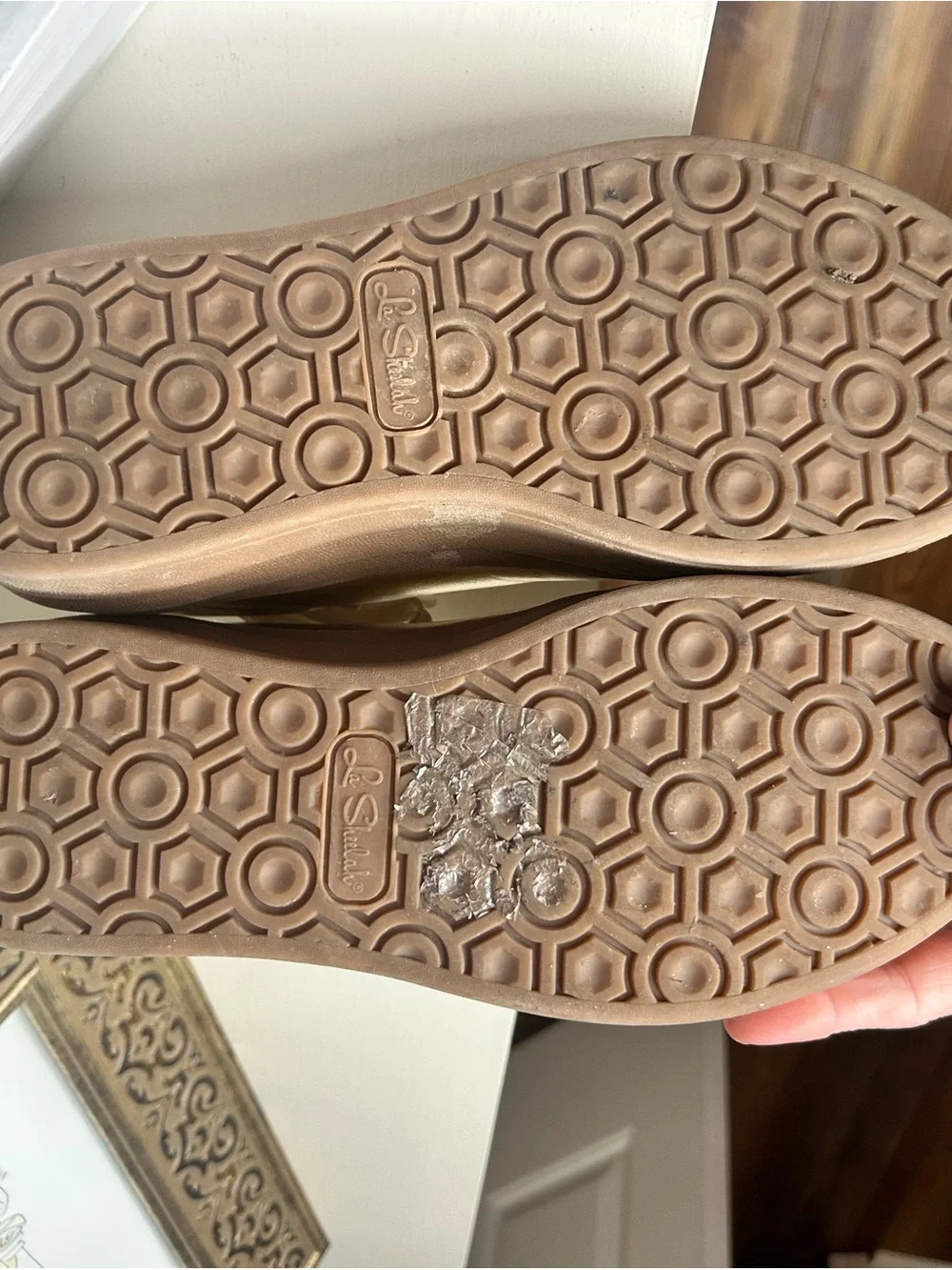 Le Shudah Gold Metallic Platform Retro Sneakers